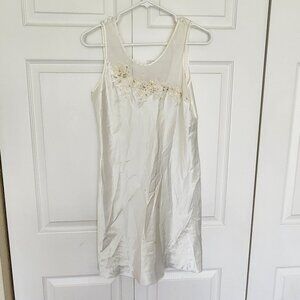 Alexandra Nicole Ivory Satin Long Slip Woman Size M
